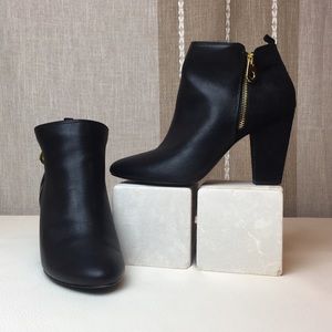 Naturalizer Leather Ankle Boots w/ Gold Zippers